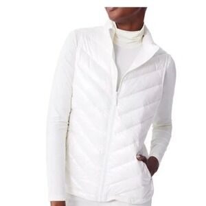 J.Mclaughlin Iridescent Cream Eira Vest Size S Quilted Lightweight Puffer Vest